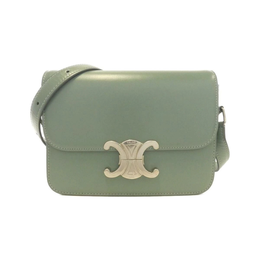Celine Teen Triomphe shoulder bag green